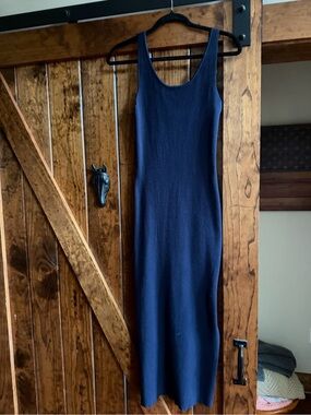 Navy Sleeveless Maxi Dress - Classic Scoop Neck